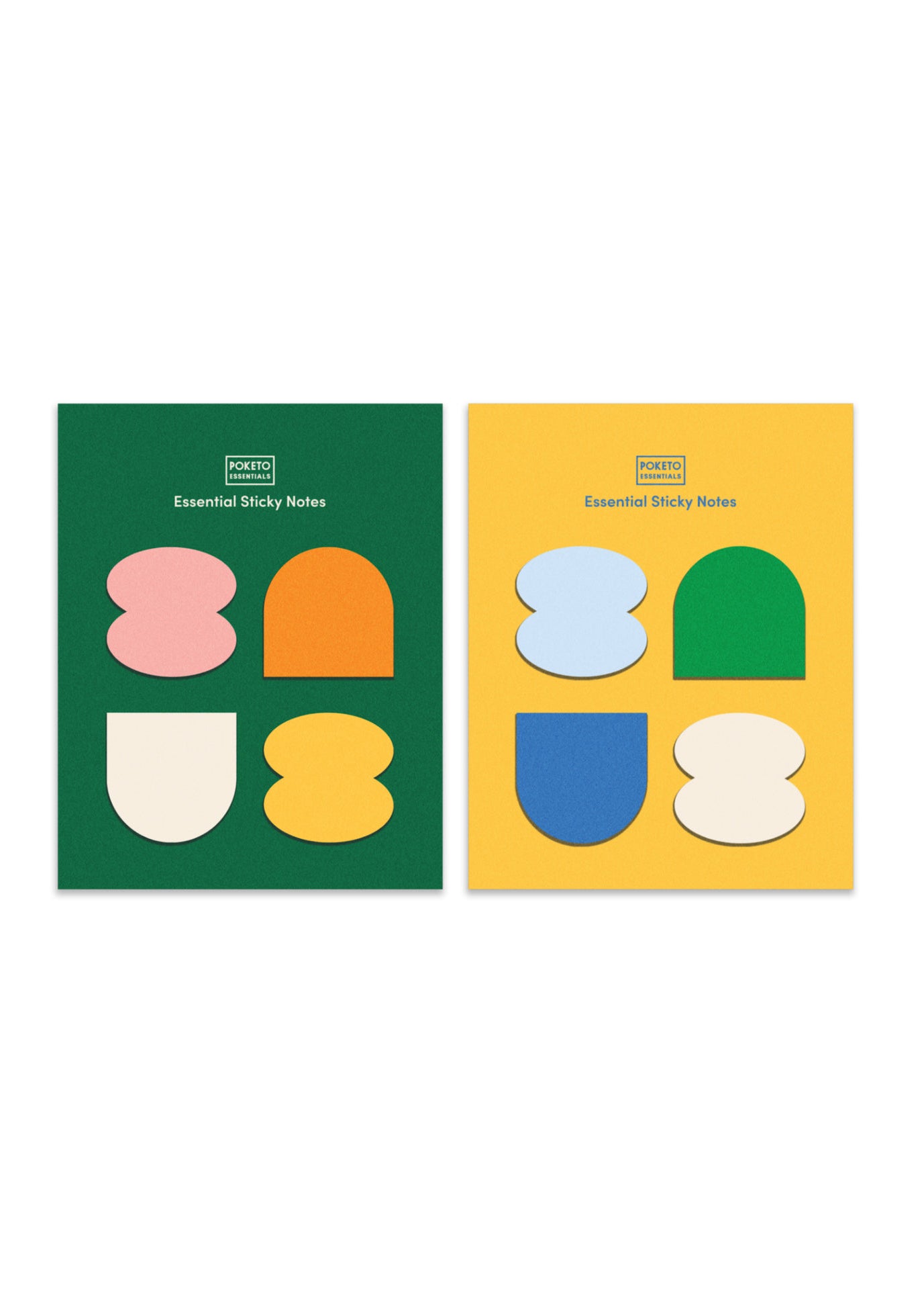 Poketo - Essential Sticky Notes - Yellow/Forest, 2 pack -
