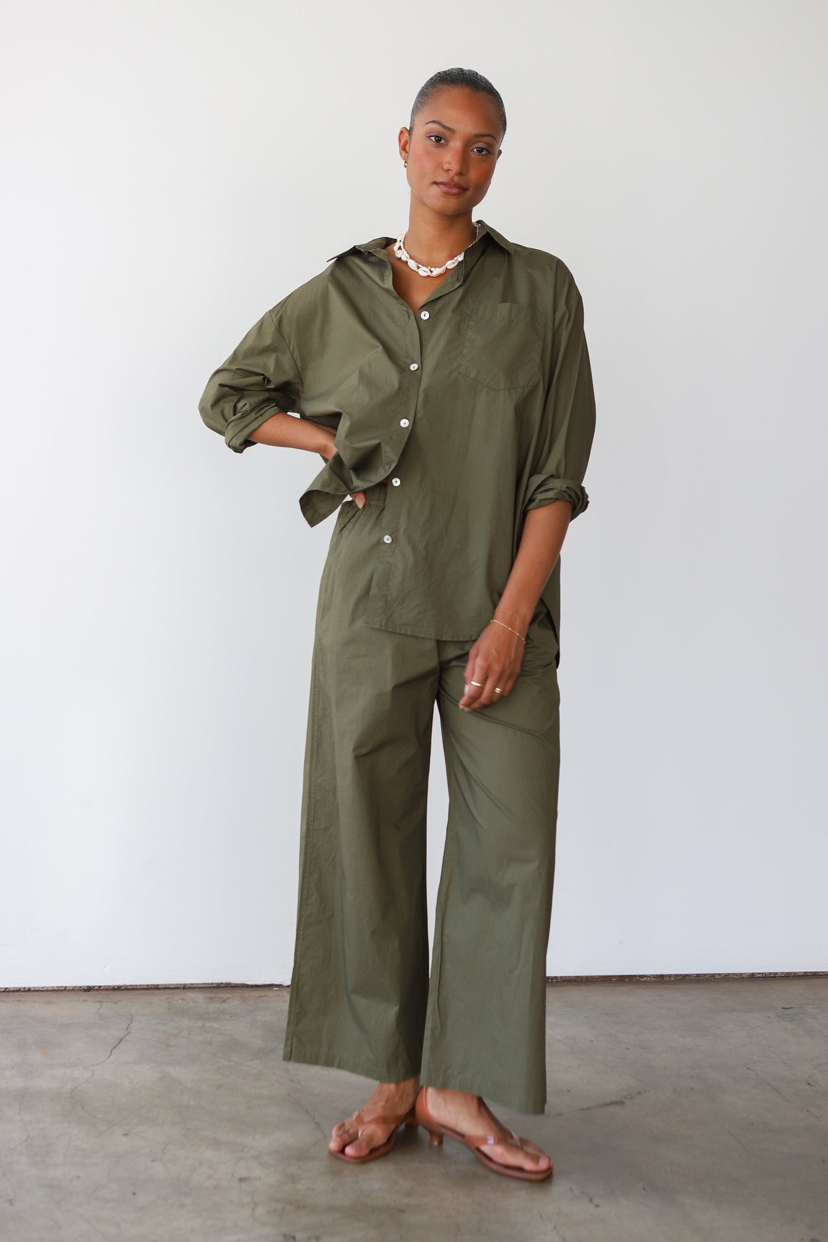 Be Idle - The Poplin Boxer Pant - Olive -
