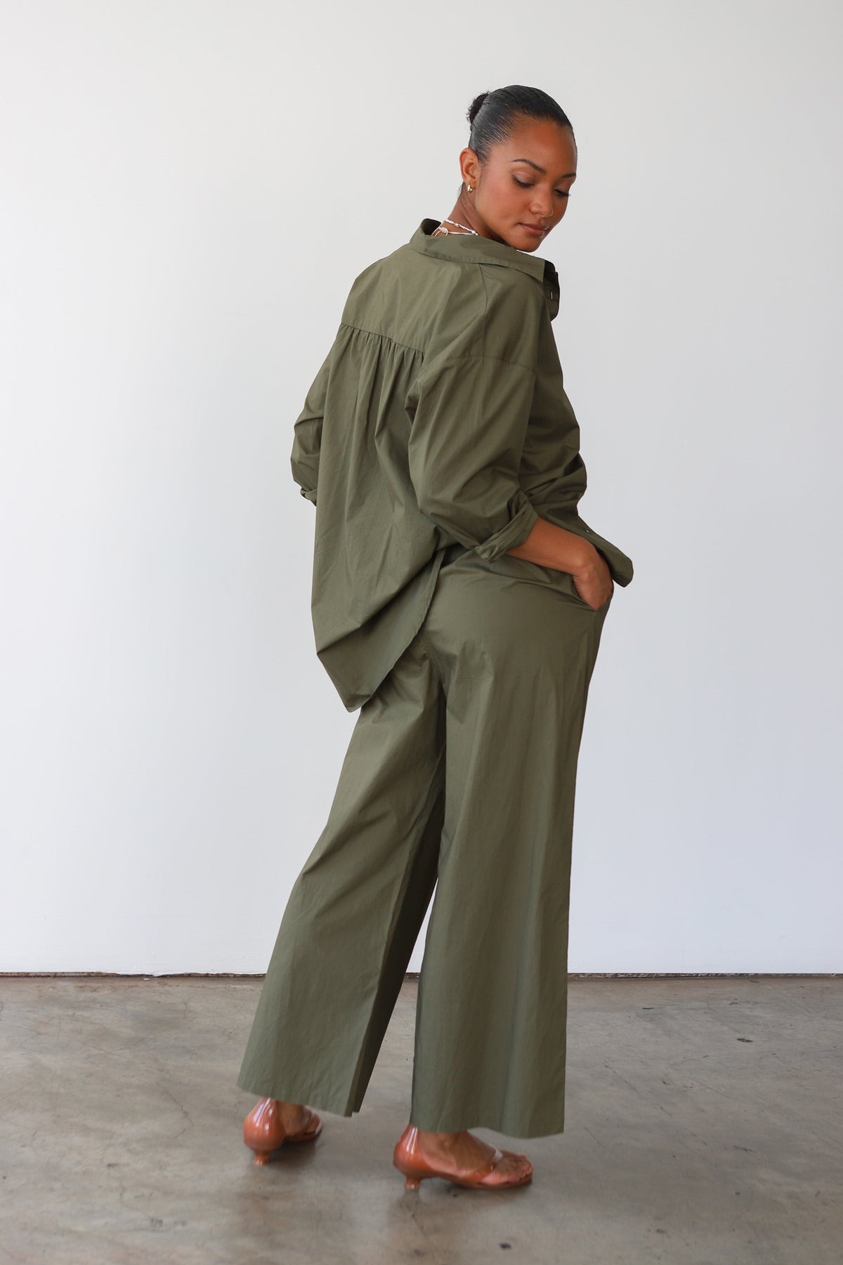 Be Idle - The Poplin Boxer Pant - Olive -