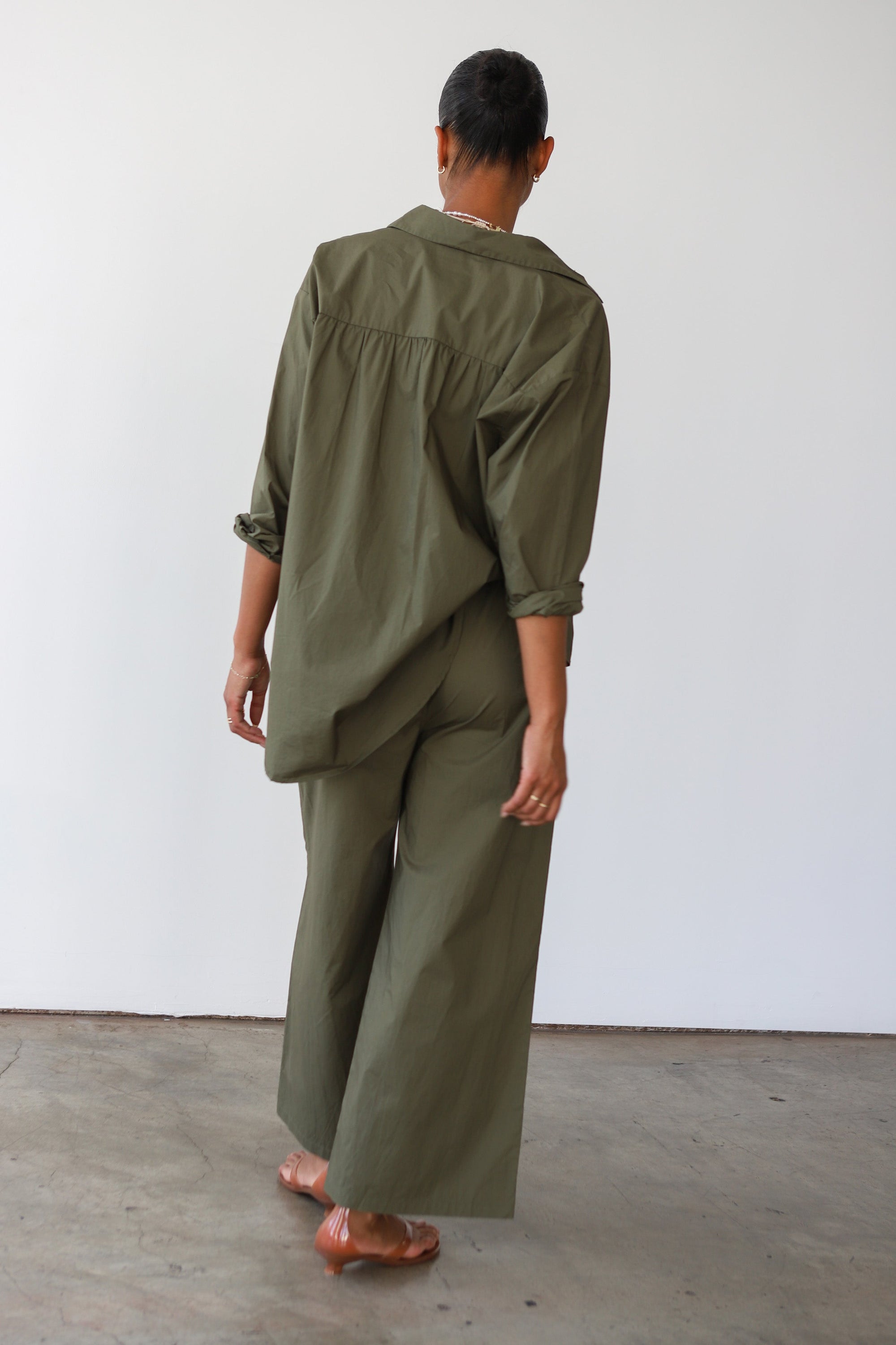 The Poplin Boxer Pant - Olive