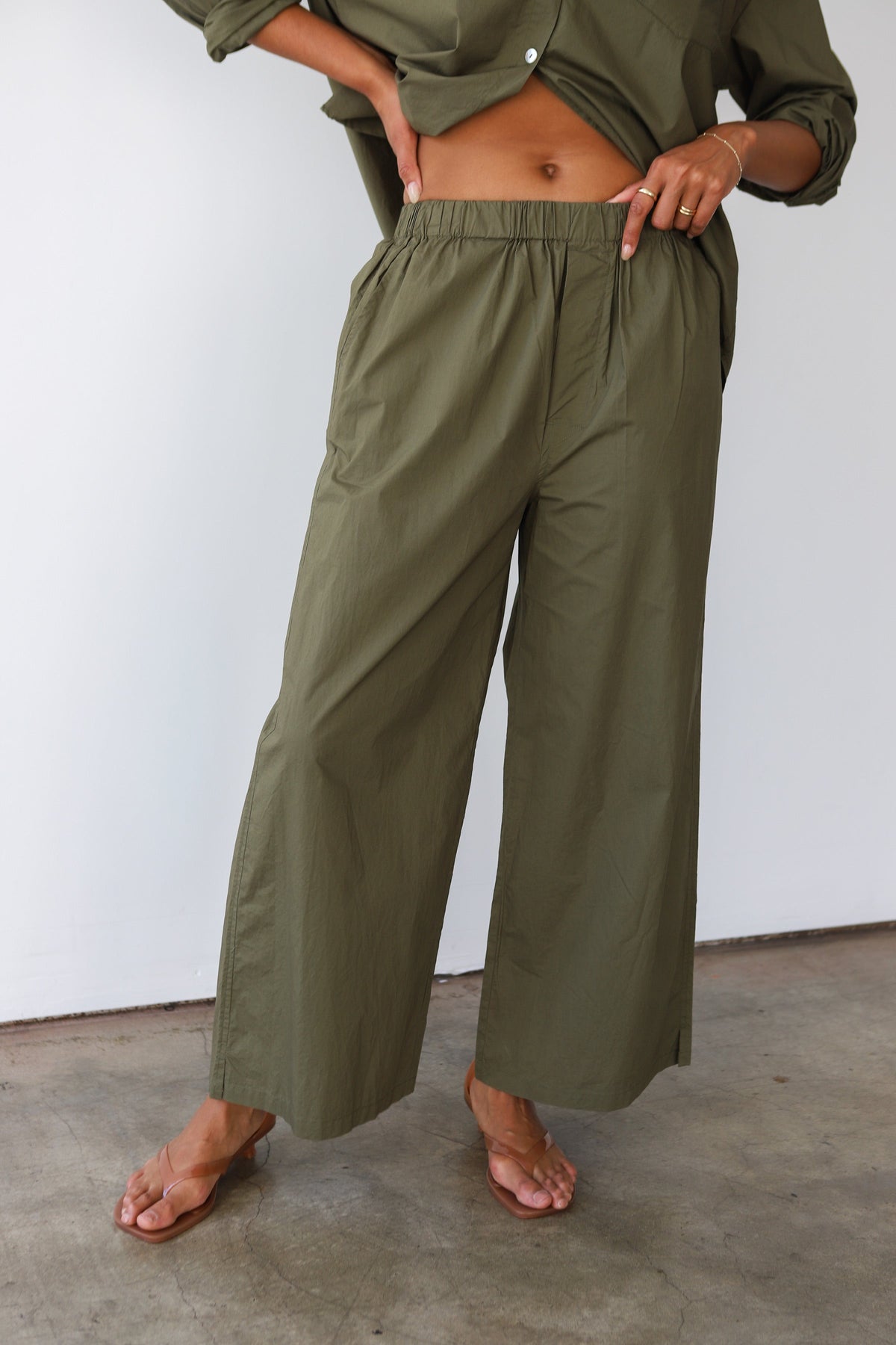 Be Idle - The Poplin Boxer Pant - Olive -