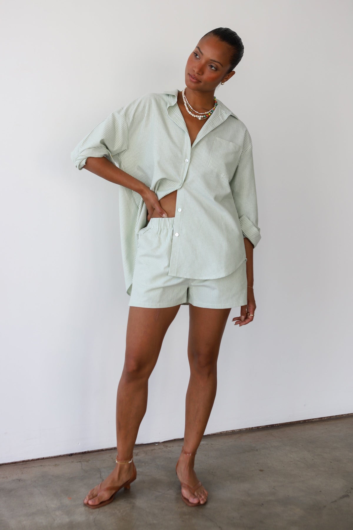 Be Idle - The Pinstripe Boxer Short - Green -