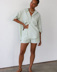 The Pinstripe Button Down - Green