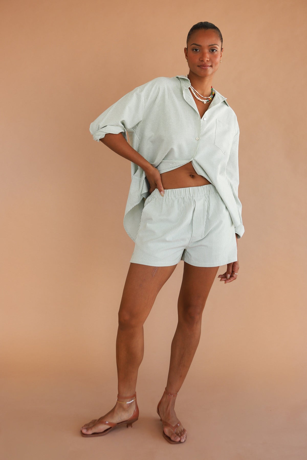 Be Idle - The Pinstripe Boxer Short - Green -
