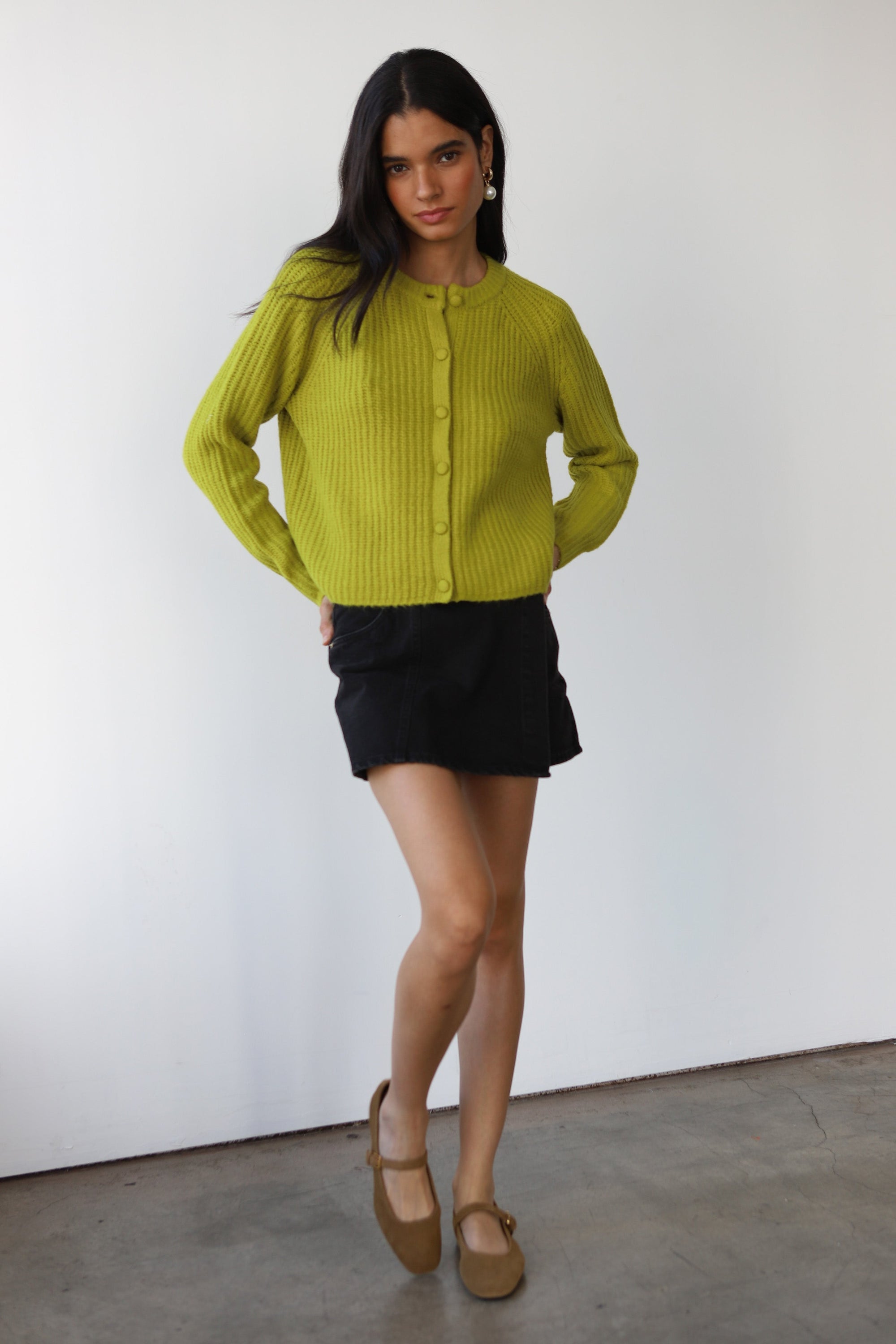 Callahan Knitwear - Poppy Cardigan - Sour Melon -