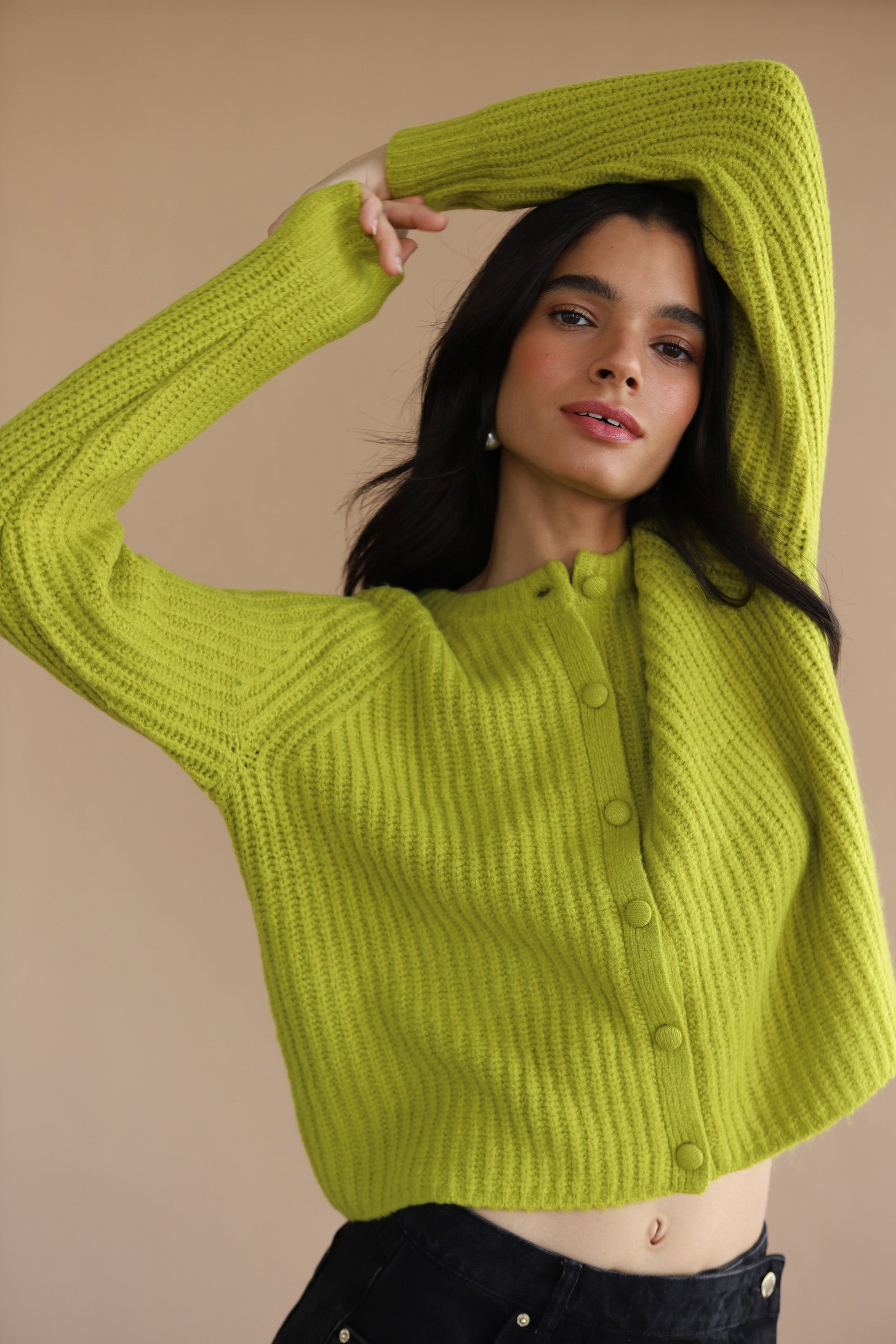 Callahan Knitwear - Poppy Cardigan - Sour Melon -