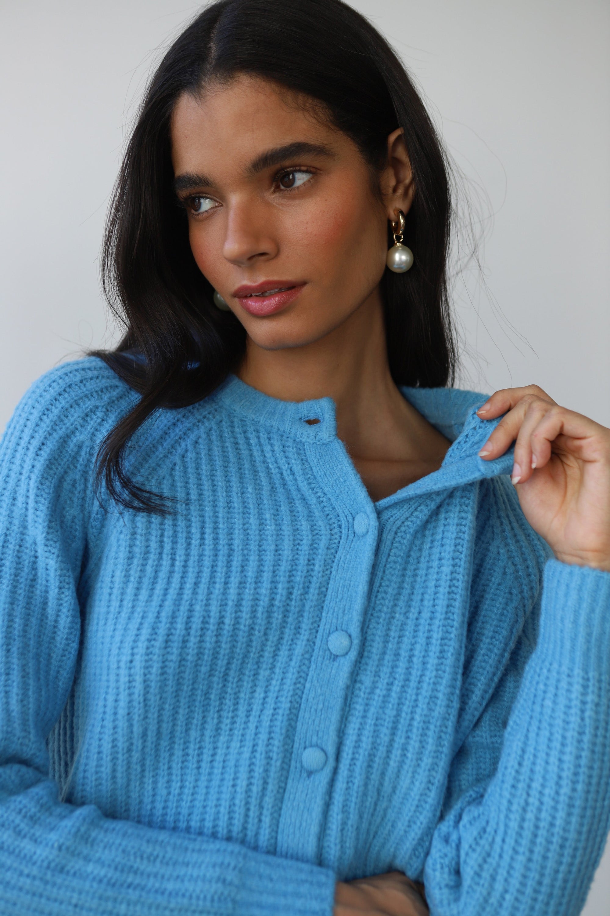 Callahan Knitwear - Poppy Cardigan - Capri Blue -