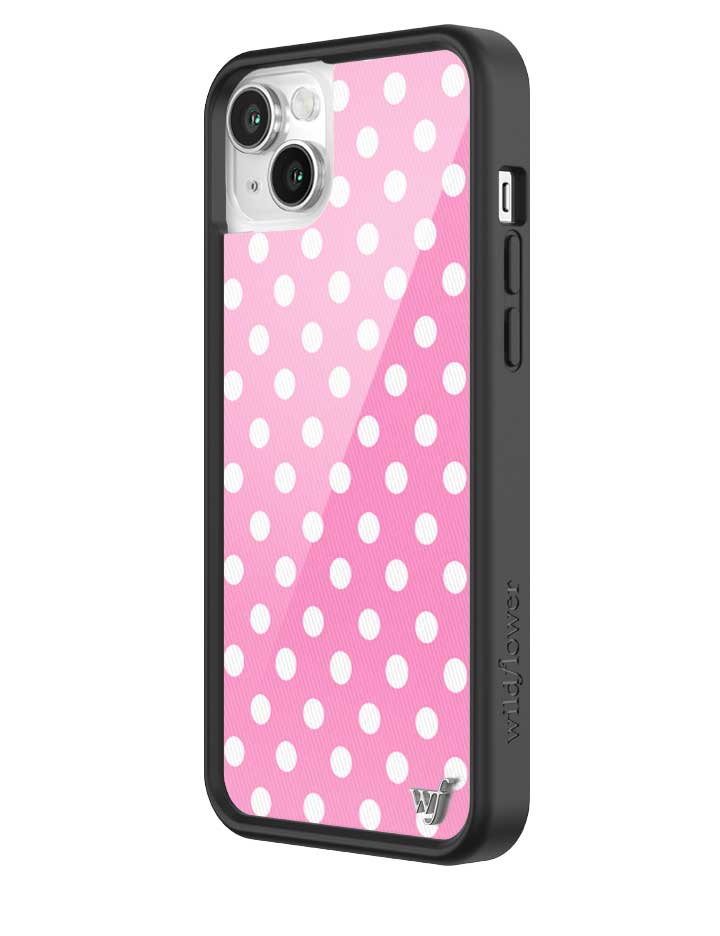 Wildflower iPhone case 14 Plus Pink Polka Dots Cute Classic