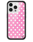 Wildflower iPhone case 15 Pro Pink Polka Dots Cute Classic