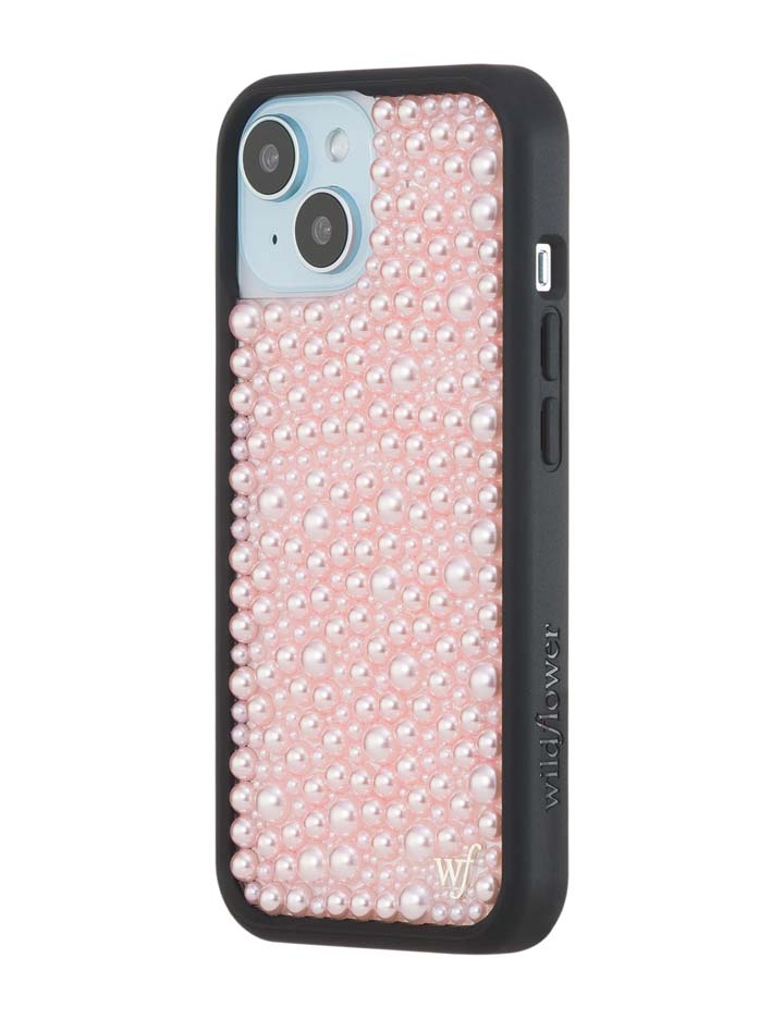 Wildflower iPhone case 15 Pearl Pink Cute