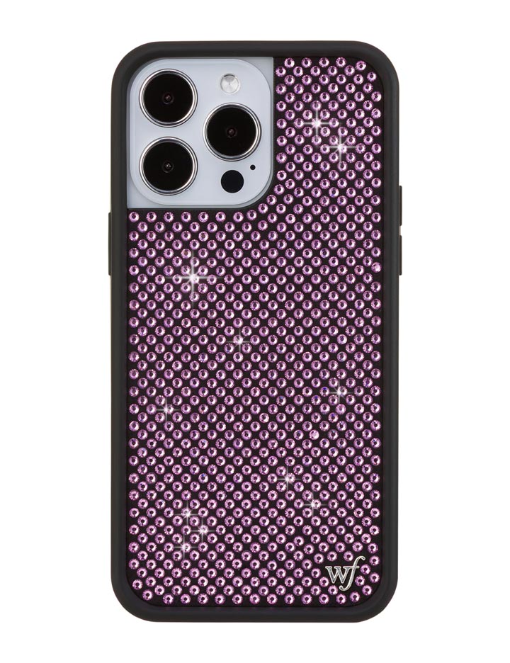 Wildflower iPhone case 14 Pro Max Rhinestone | Pink Sparkle Cute