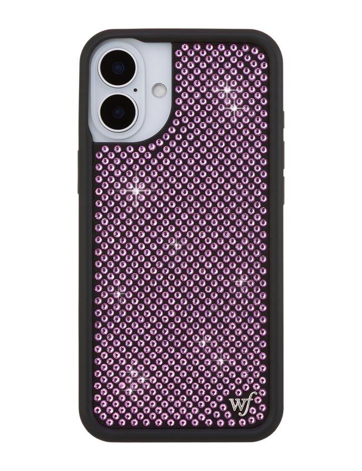 Wildflower iPhone case 16 Plus Rhinestone | Pink Sparkle Cute