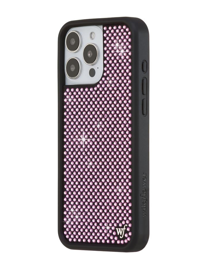 Wildflower iPhone case 16 Pro Max Rhinestone | Pink Sparkle Cute