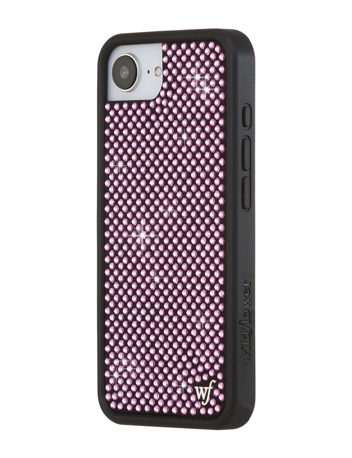 Wildflower iPhone case 17e Rhinestone | Pink Sparkle Cute