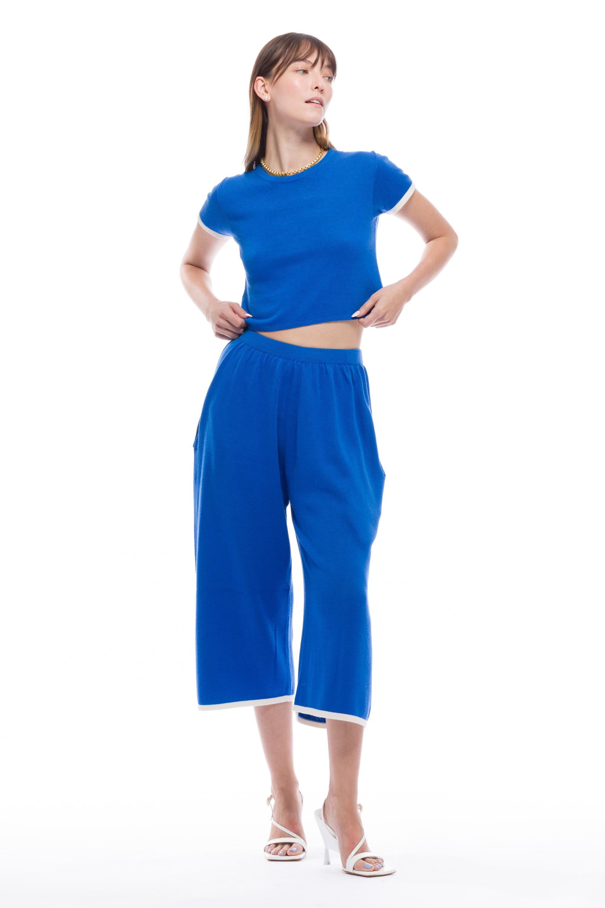 Toit Volant - Kira Knit Long Shorts - Cobalt -
