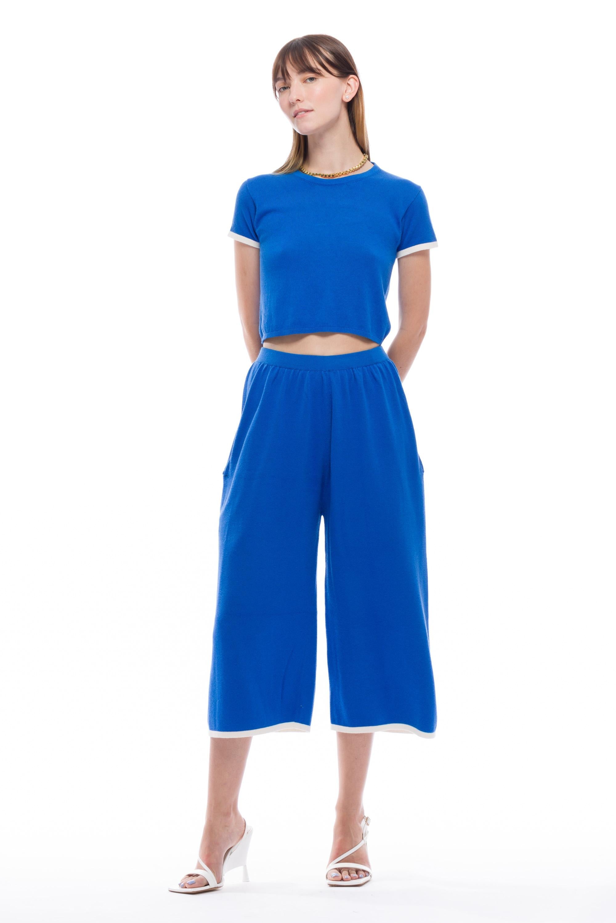 Toit Volant - Kira Knit Long Shorts - Cobalt -