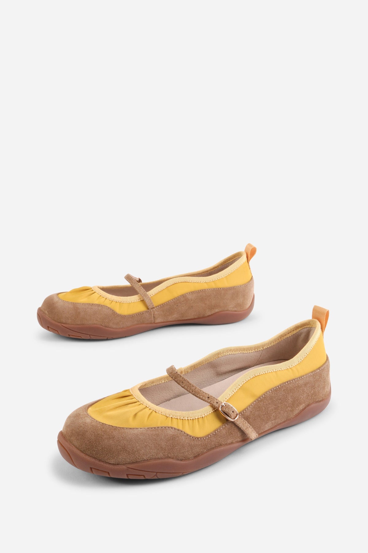 Intentionally Blank - Pulse Suede Mary Jane Ballet Sneaker - LEMON TAUPE TEXTILE SUEDE COMBO