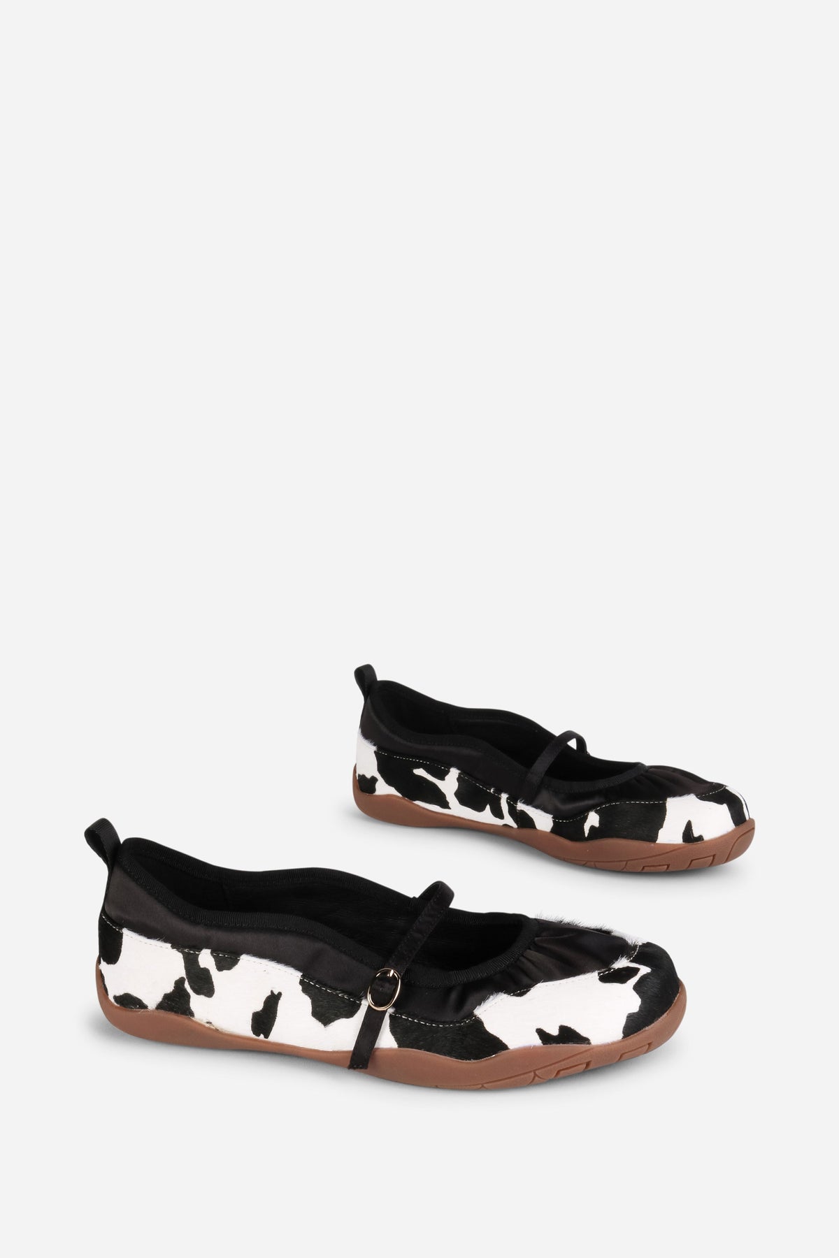 Intentionally Blank - Pulse Calf Hair Mary Jane Ballet Sneaker - BLACK MOO COWHIDE