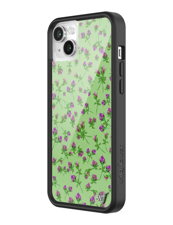 Wildflower iPhone case 14 Plus Purple Posie Rosie Cute Green