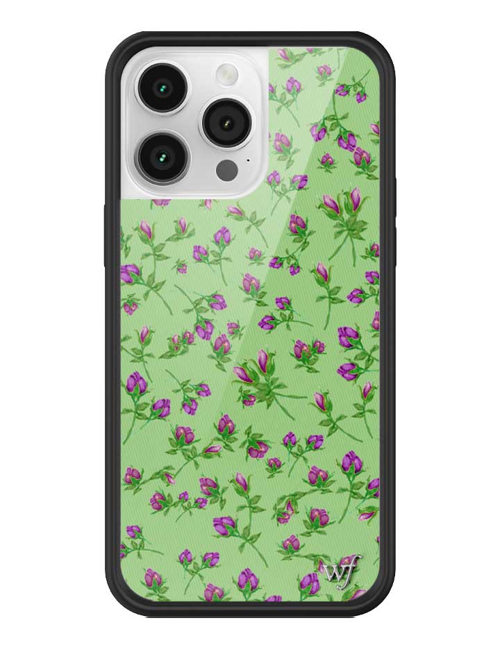 Wildflower iPhone case 14 Pro Max Purple Posie Rosie Cute Green