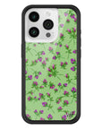 Wildflower iPhone case 15 Pro Purple Posie Rosie Cute Green