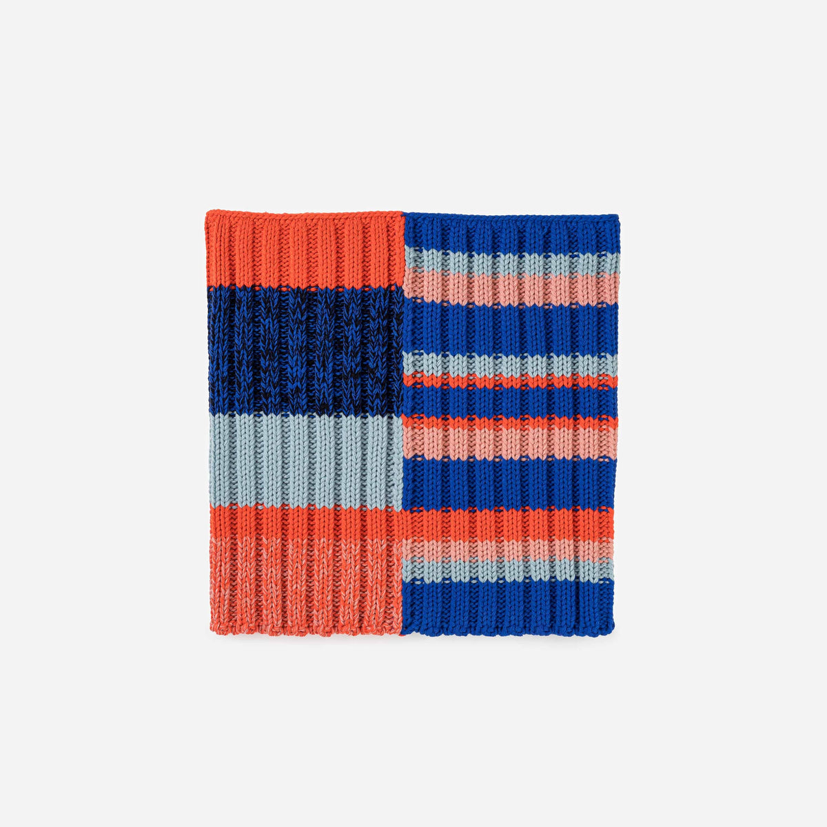 Verloop - Patchwork Stripe Knit Snood - Poppy Cobalt