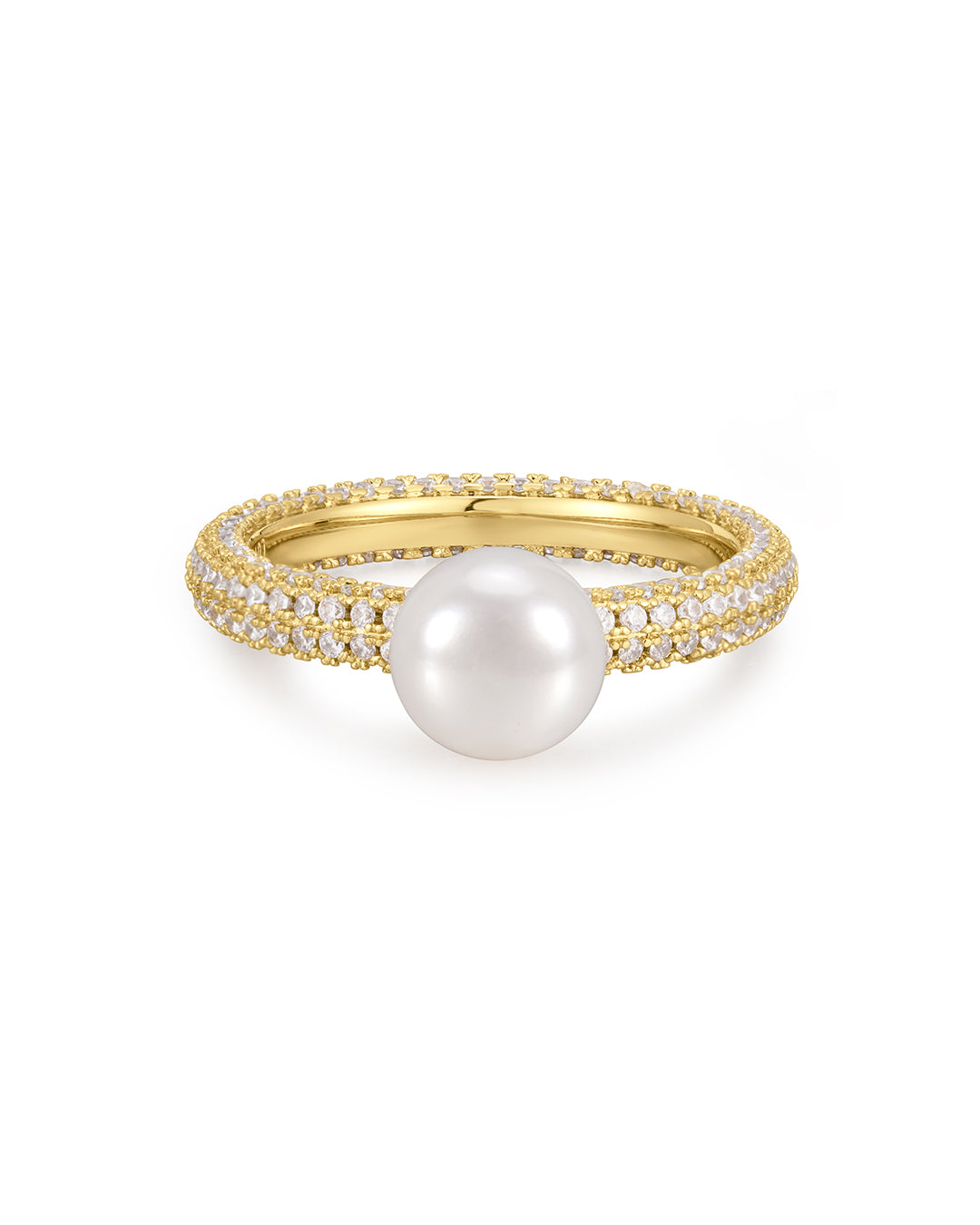 Luv Aj - The Pearl Pave Amalfi Ring - Gold