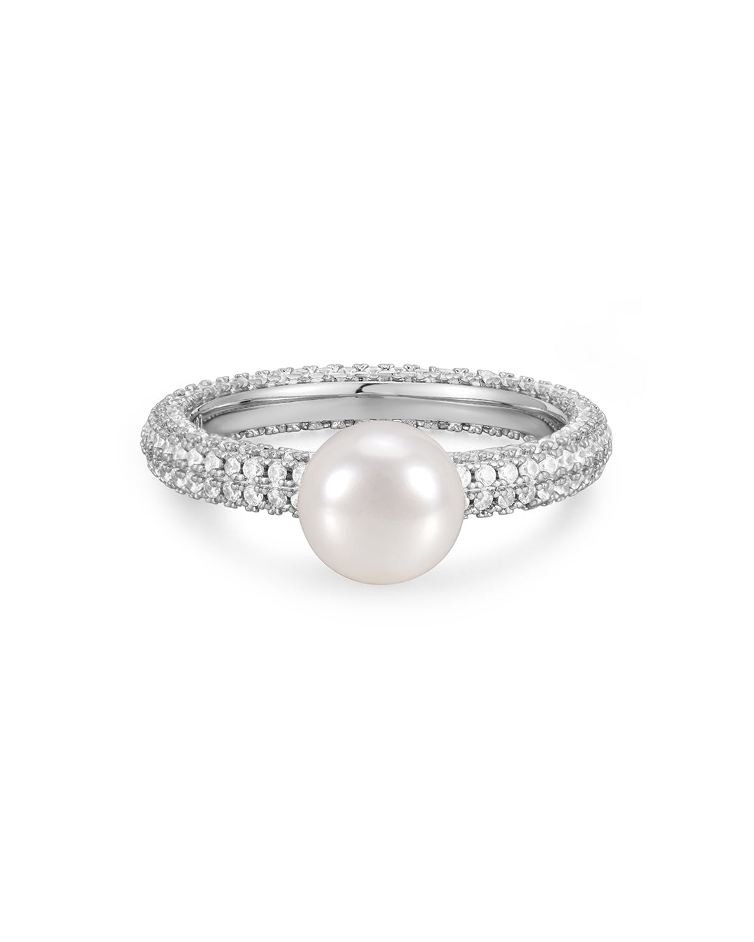 Luv Aj - The Pearl Pave Amalfi Ring - Silver
