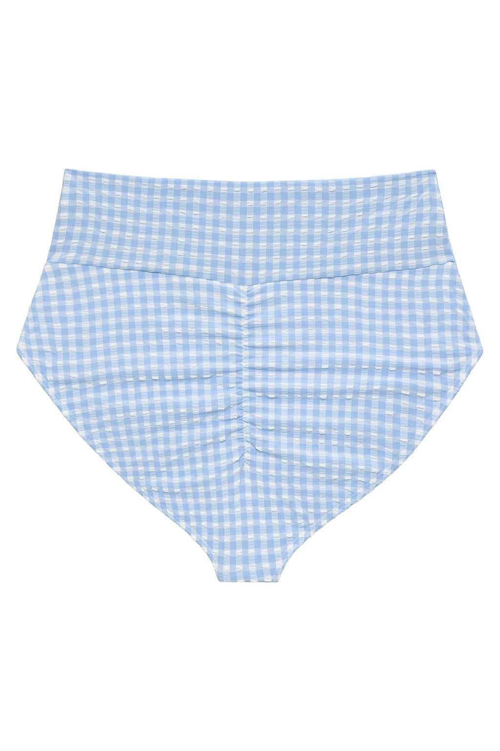 Montce - Peri Micro Gingham Full Coverage High Rise Bikini Bottom -