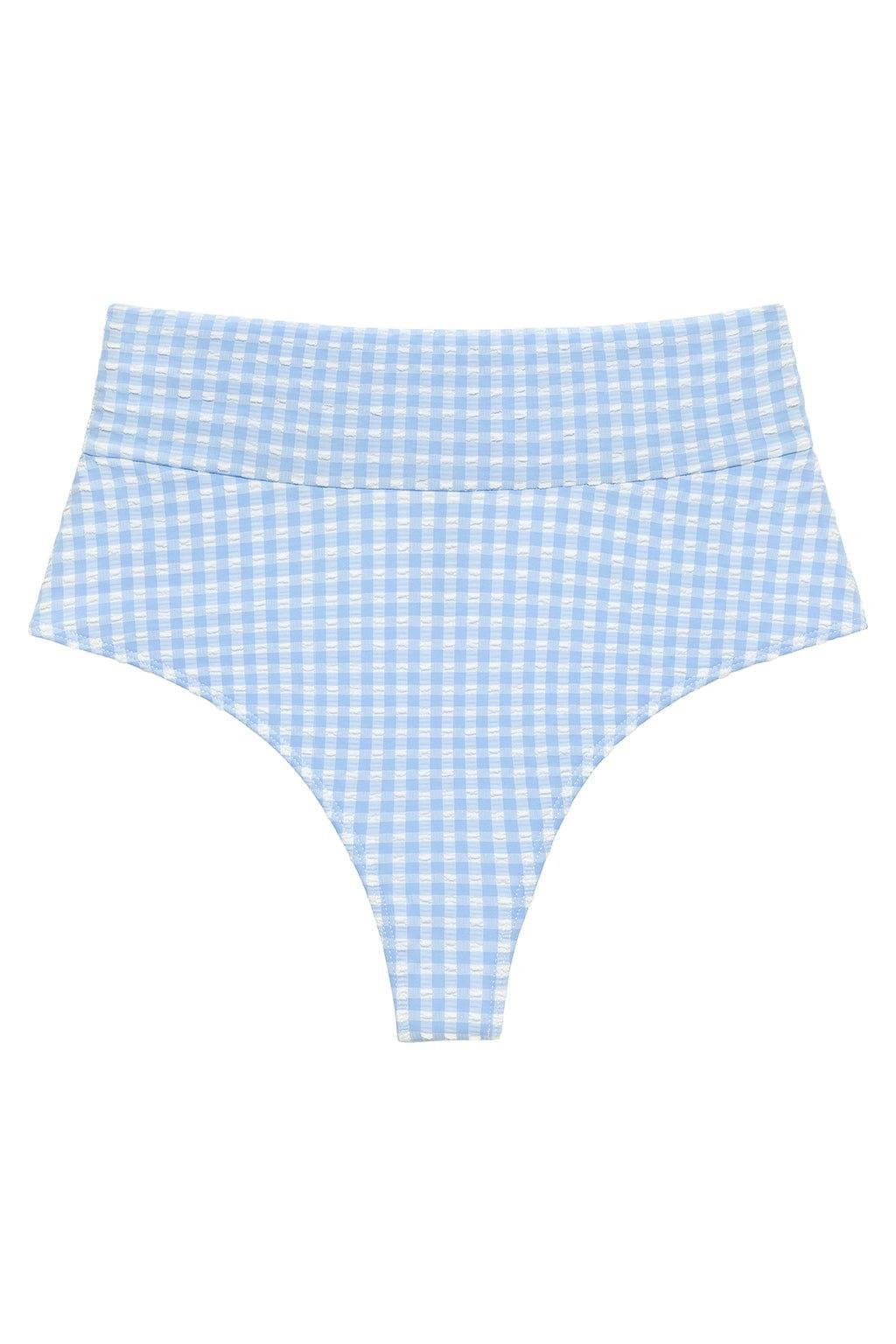 Montce - Peri Micro Gingham Full Coverage High Rise Bikini Bottom -