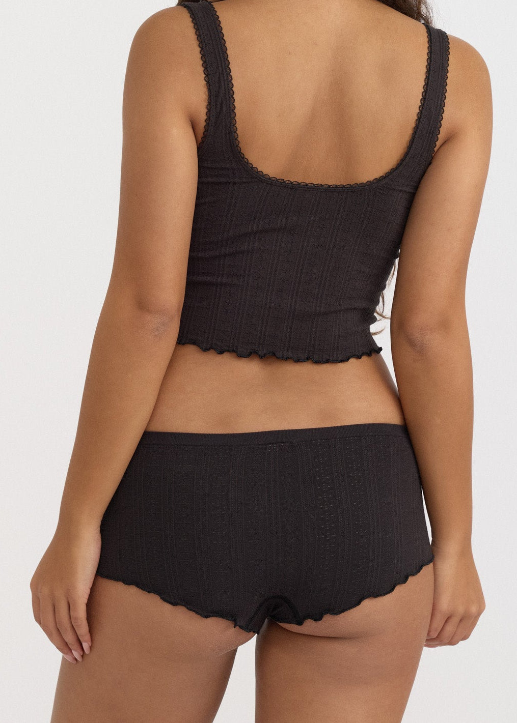 Organic Basics - Pointelle Cami - Black -