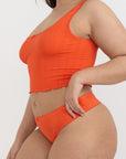Organic Basics - Pointelle Cami - Vibrant Red -