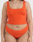 Organic Basics - Pointelle Cami - Vibrant Red -