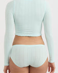 Organic Basics - Pointelle Cardigan - Soft Blue -