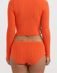 Organic Basics - Pointelle Cardigan - Vibrant Red -