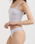 Organic Basics - Pointelle Thong - Soft Lilac -