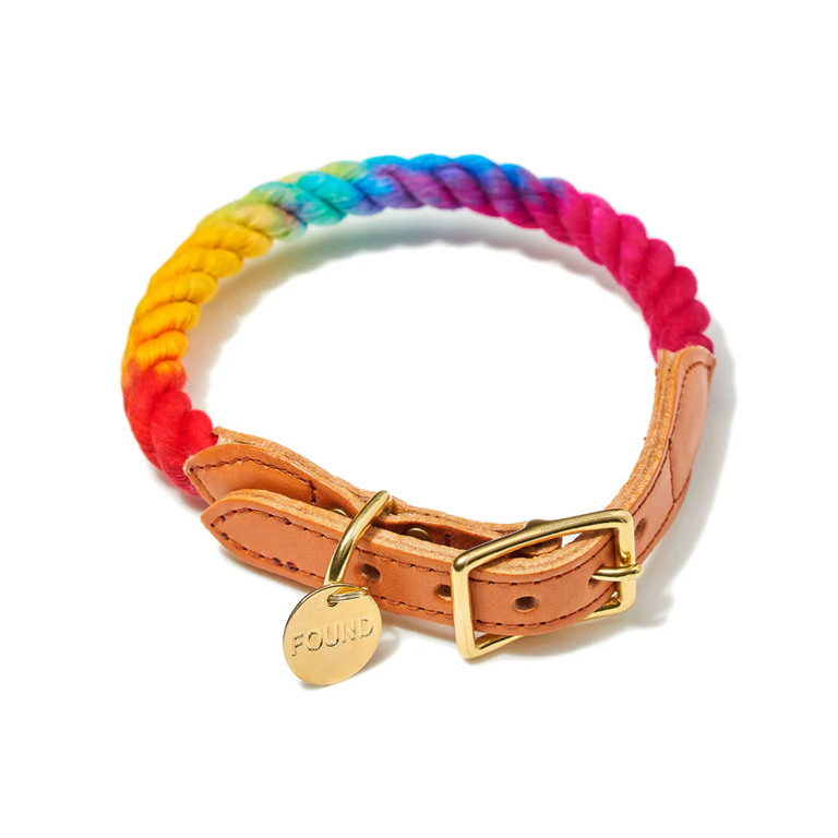 Found My Animal - Cotton Rope Cat & Dog Collar - Prismatic Ombre -