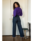 High Waist Kate Jeans in Dark Indigo Cotton Denim | Loup