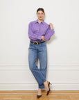 Diana Relaxed Button Up Shirt - Purple