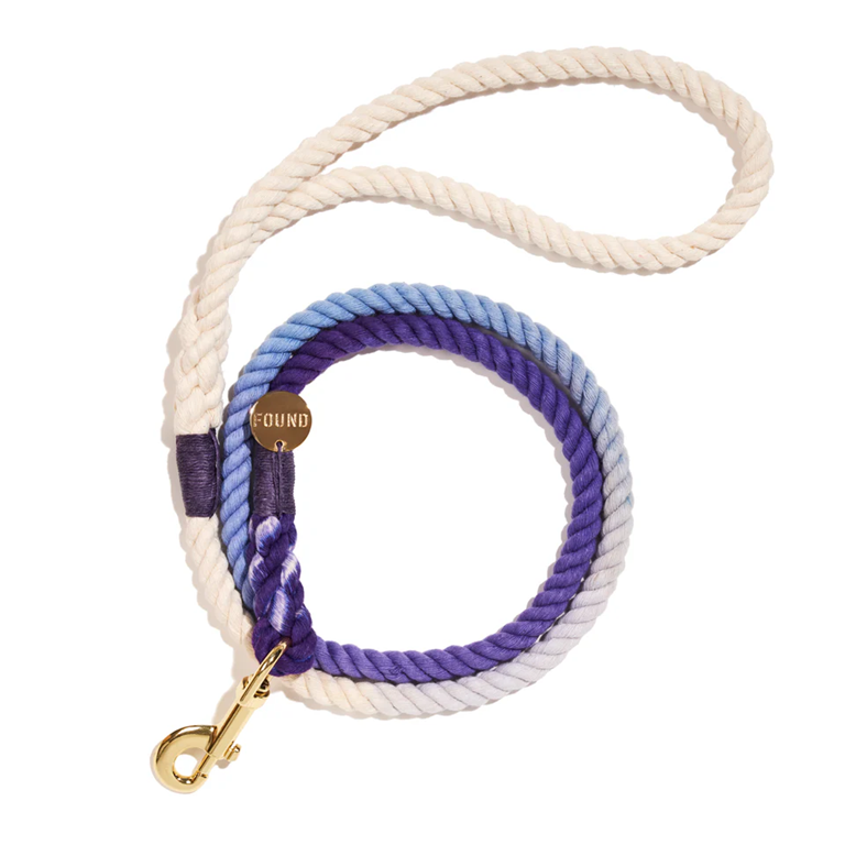 Found My Animal - Purple Ombre Cotton 5 ft Rope Dog Leash -