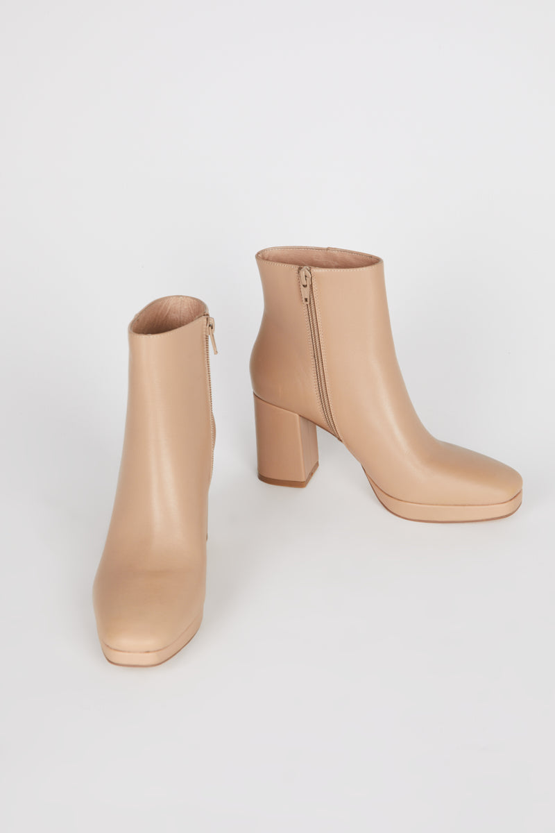 Intentionally Blank - Rachel Heeled Boot - CLAY LEATHER