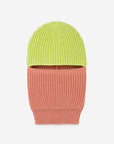 Verloop - Ribbed Colorblock Balaclava - Lime Coral