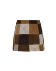 Loti - Renata Mini Skirt - Brown Patchwork -