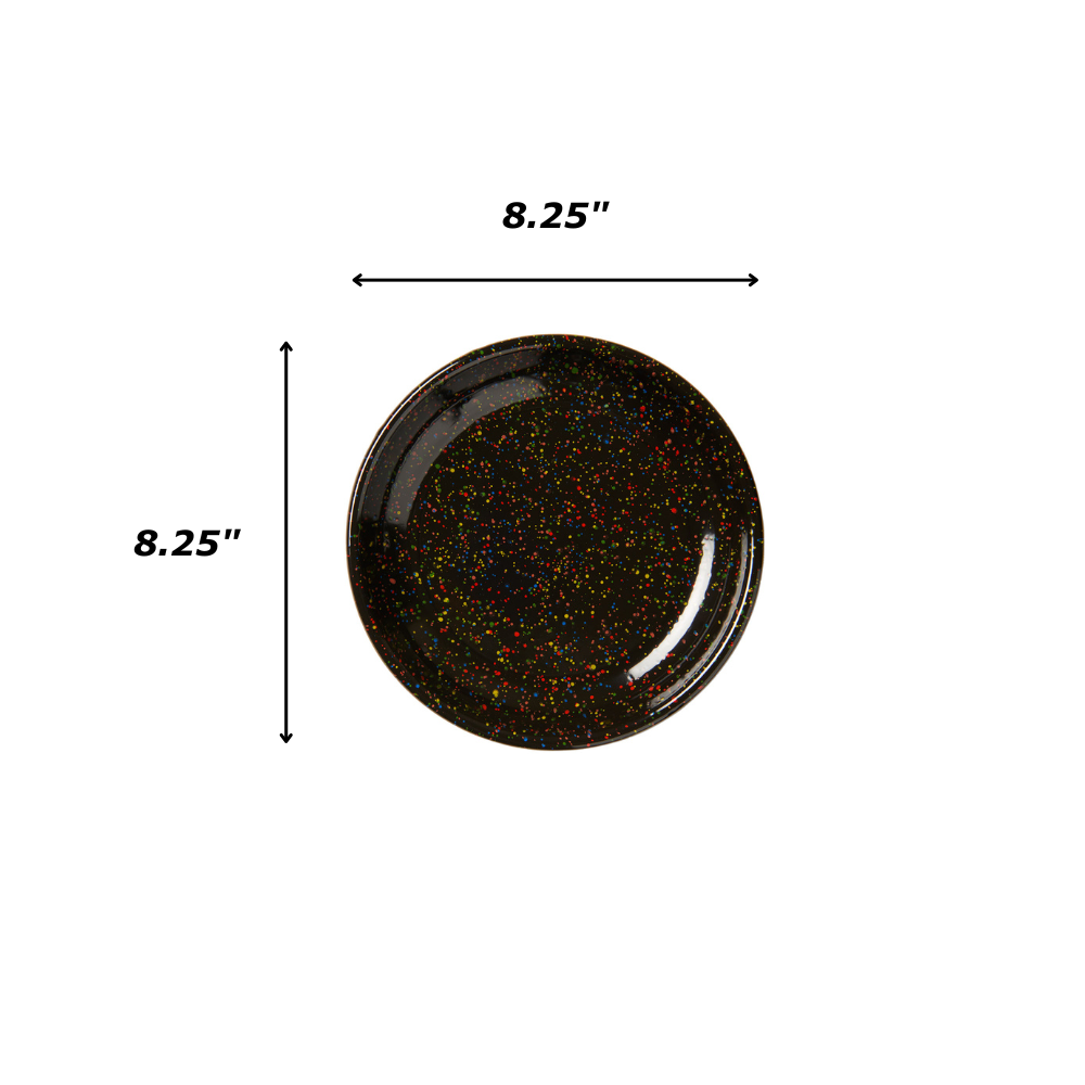 Crow Canyon Home - Rainbow Falls Coupe Salad Plate, Black -