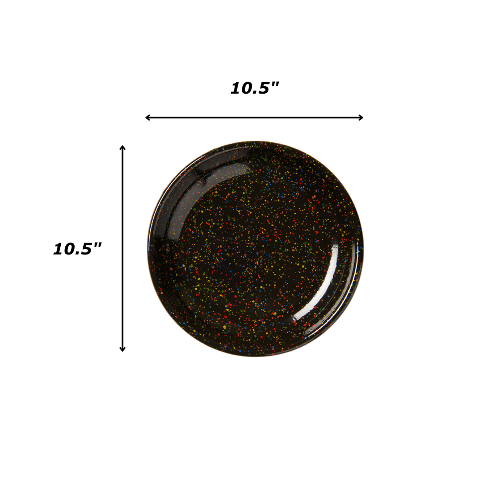 Crow Canyon Home - Rainbow Falls Coupe Dinner Plate, Black -