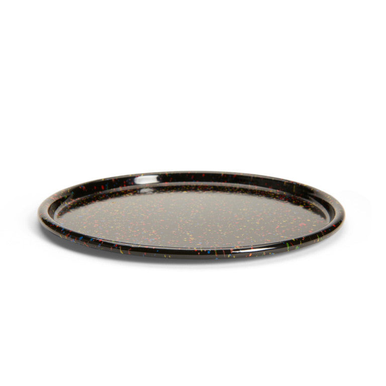 Rainbow Falls Round Tray - Black