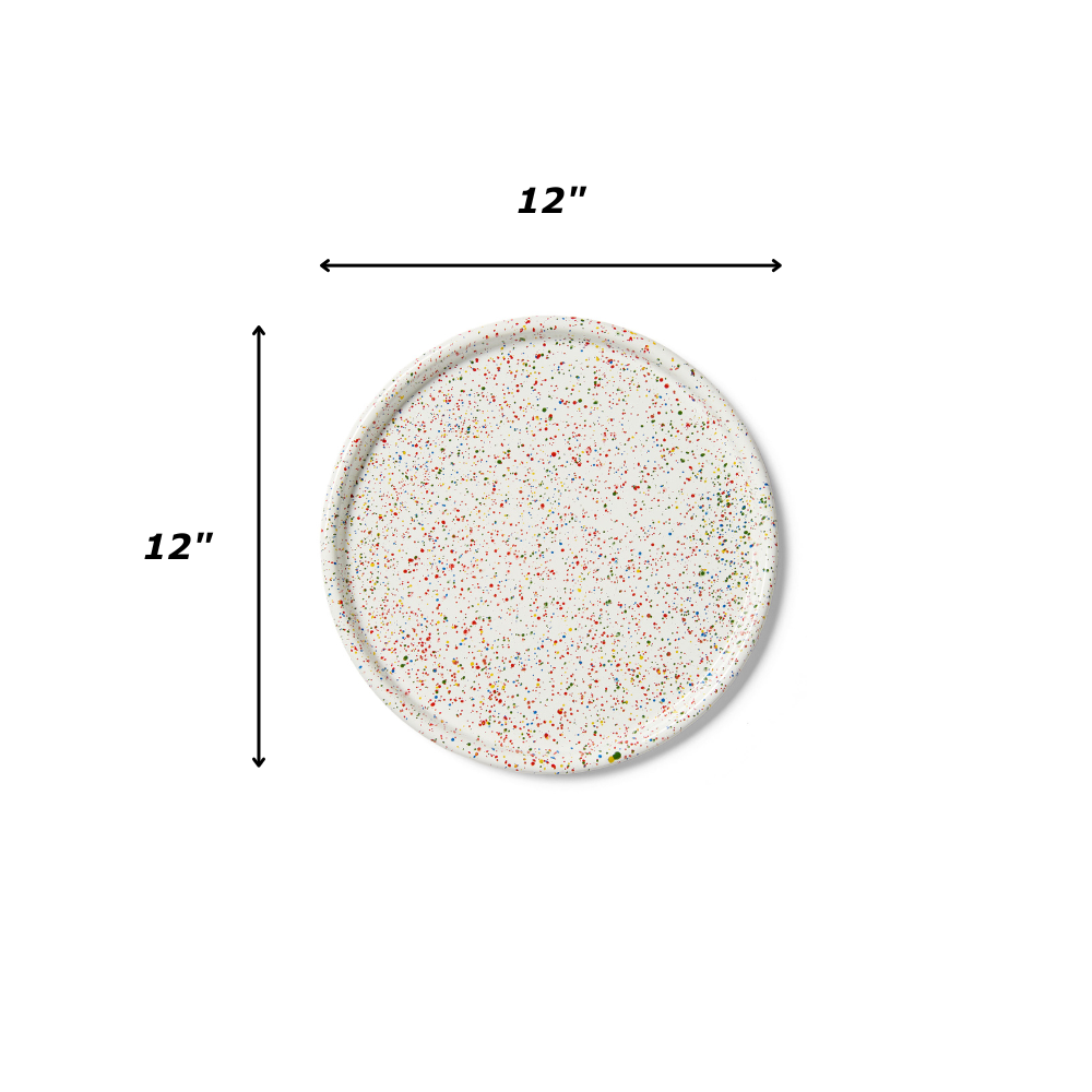 Rainbow Falls Round Tray - Black