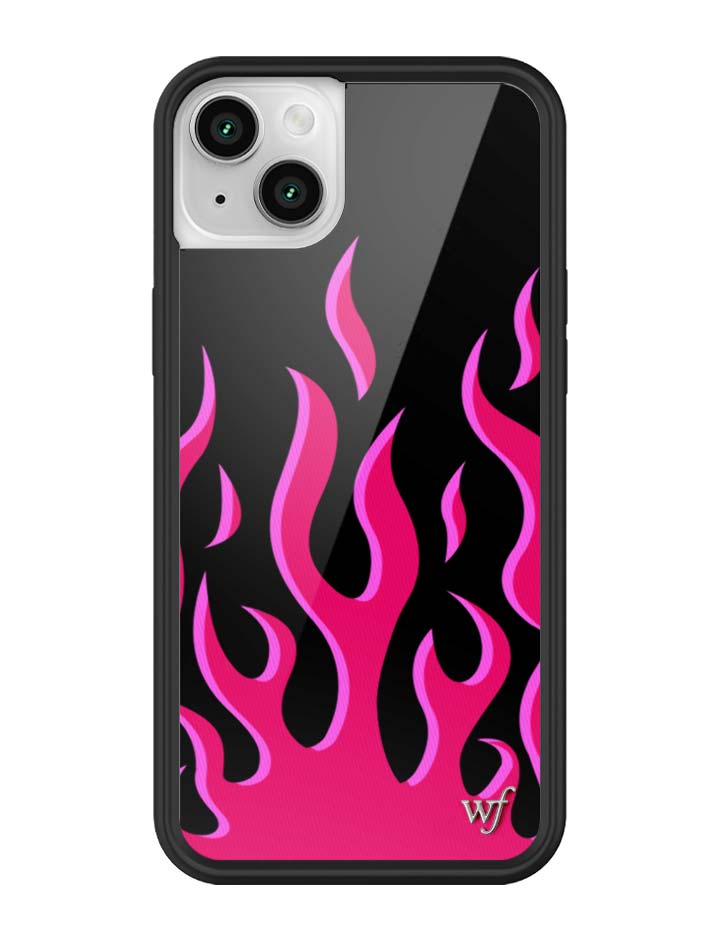Wildflower iPhone case 14 Flames Black Red Cute