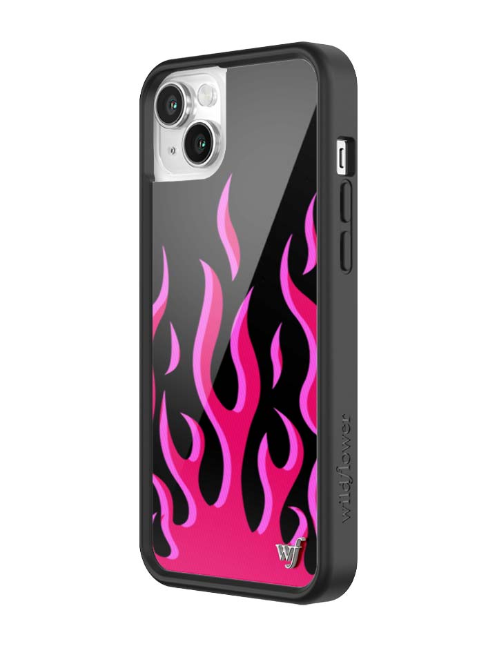 Wildflower iPhone case 14 Flames Black Red Cute