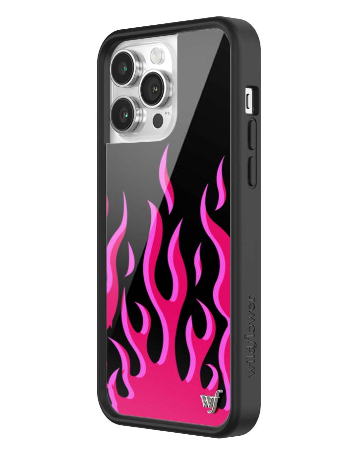 Wildflower iPhone case 14 Pro Max Flames Black Red Cute